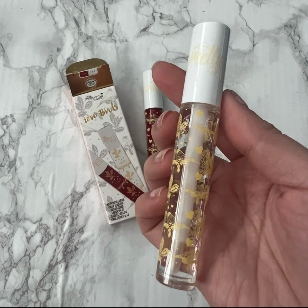 pretty vulgar love birds matte liquid lipstick and lip gloss duo 158 159 Aug sal